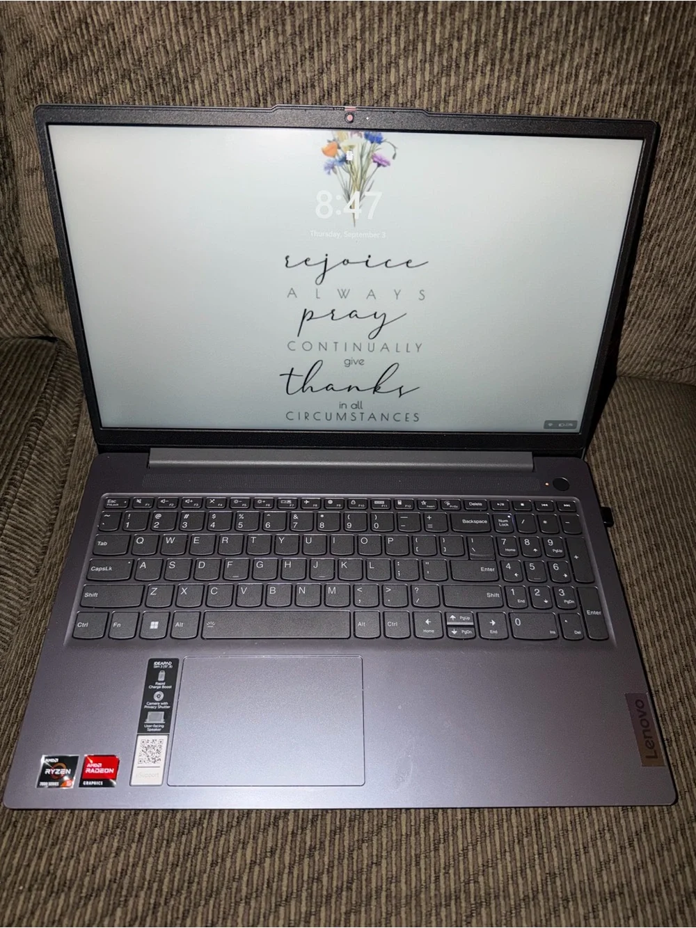 Lenovo IdeaPad Slim 3 15.6” Laptop – Ryzen 5, 8GB RAM, 256GB SSD